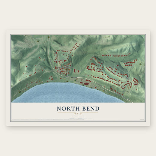 North Bend, Ohio map print, the full design