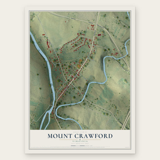 Mount Crawford, Virginia map print, the full design