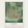 Larimore, North Dakota map print, the full design
