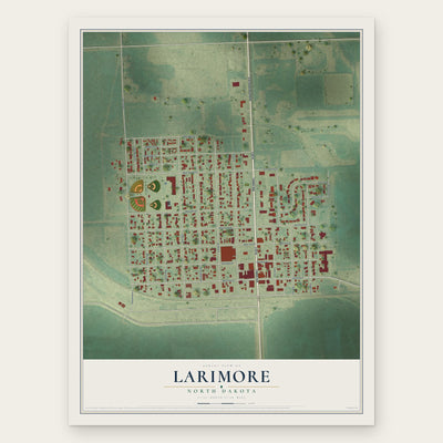 Larimore, North Dakota map print, the full design