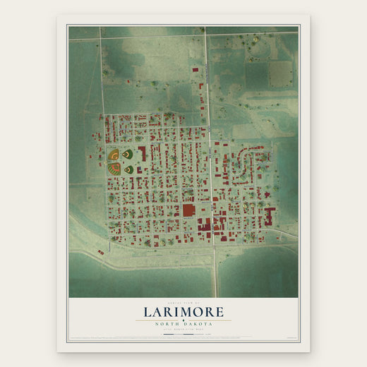 Larimore, North Dakota map print, the full design