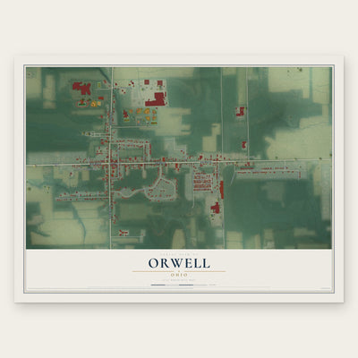 Orwell, Ohio map print, the full design