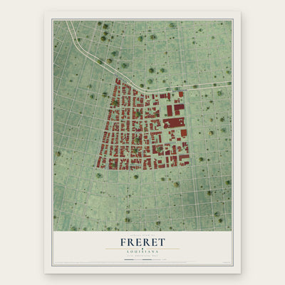 Freret, Louisiana map print, the full design
