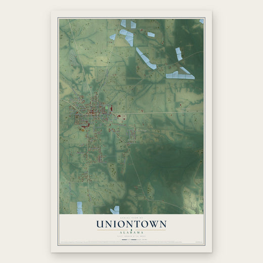 Uniontown, Alabama map print, the full design