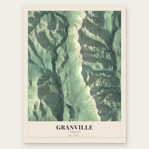 Granville, Vermont map print, the full design