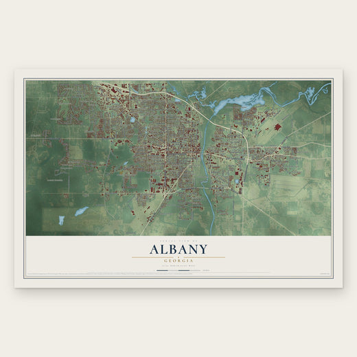 Albany, Georgia map print, the full design