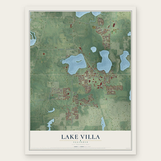 Lake Villa, Illinois map print, the full design