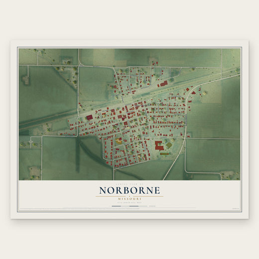 Norborne, Missouri map print, the full design