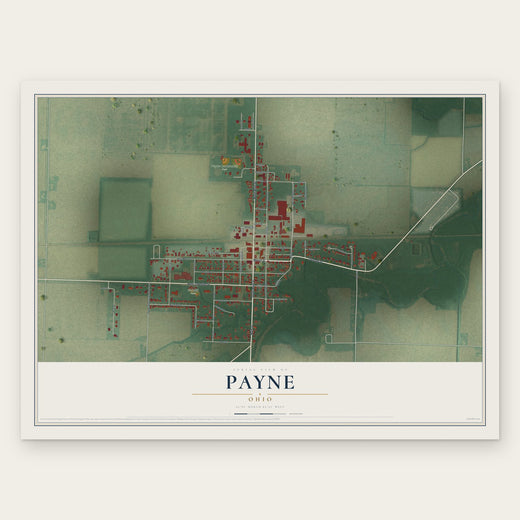 Payne, Ohio map print, the full design