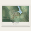 Reliance, South Dakota map print, the full design