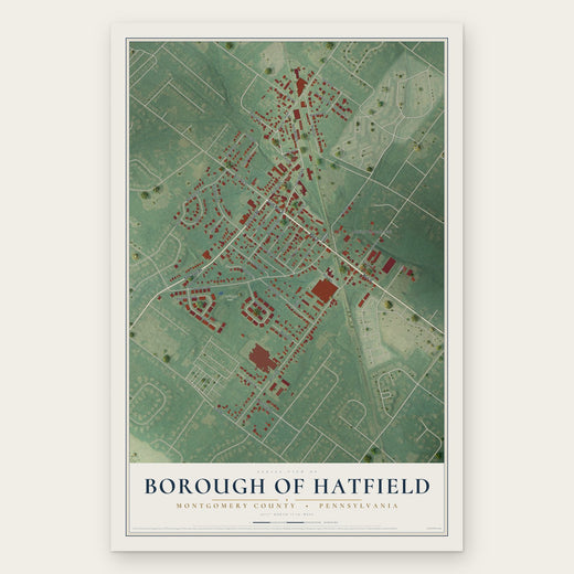 Borough of Hatfield, Montgomery County, Pennsylvania map print, the full design