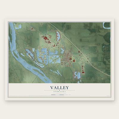 Valley, Nebraska map print, the full design