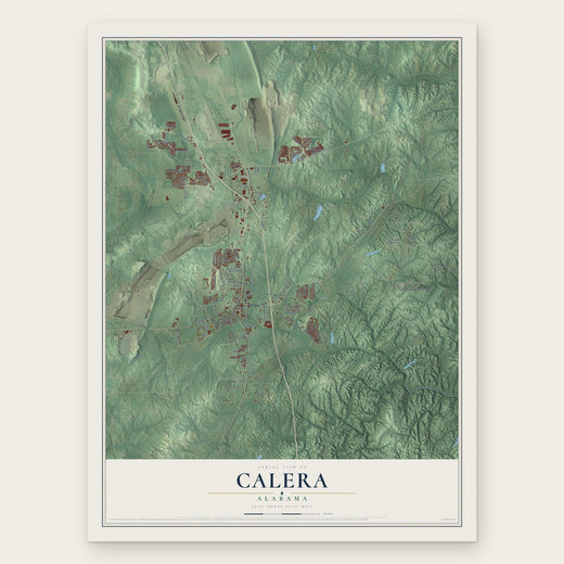 Calera, Alabama map print, the full design