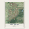 Park Forest, Illinois map print, the full design