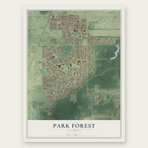 Park Forest, Illinois map print, the full design