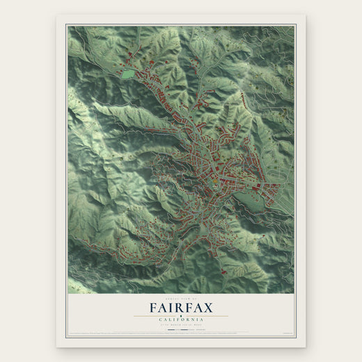 Fairfax, California map print, the full design