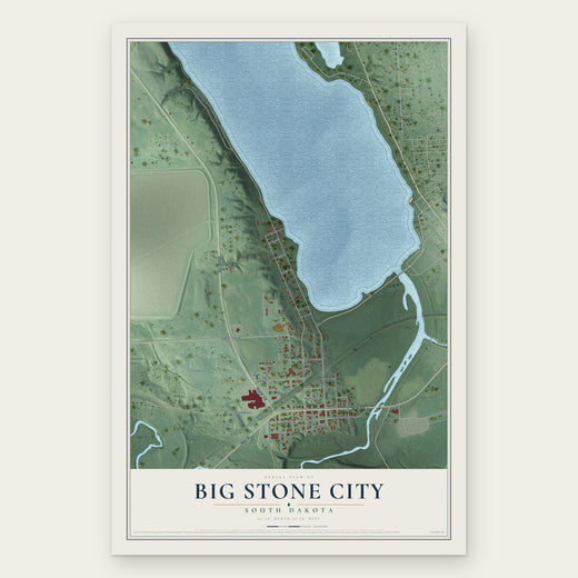 Big Stone City, South Dakota map print, the full design