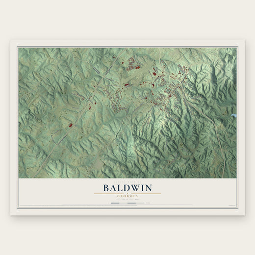 Baldwin, Georgia map print, the full design