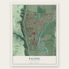 Pacific, Washington map print, the full design