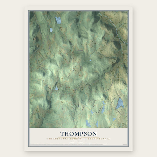 Thompson, Susquehanna County, Pennsylvania map print, the full design