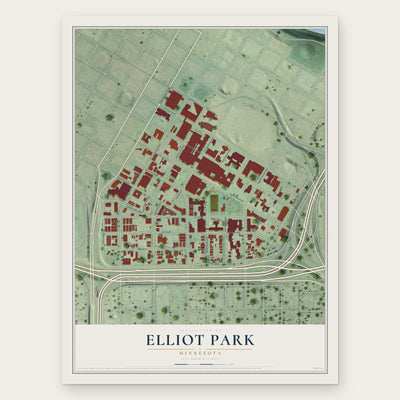 Elliot Park, Minnesota map print, the full design