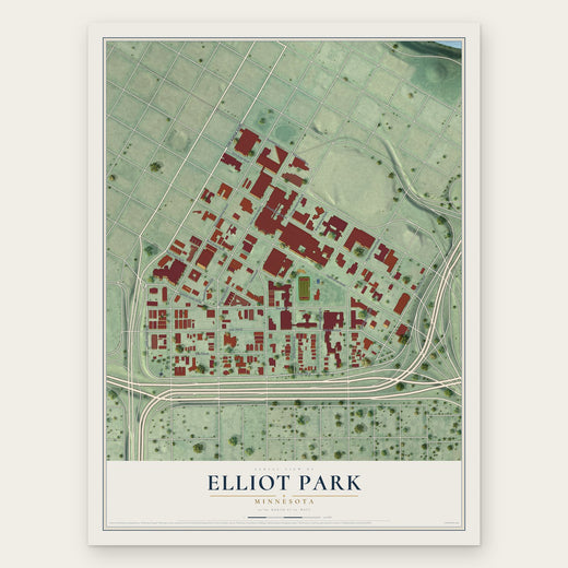 Elliot Park, Minnesota map print, the full design