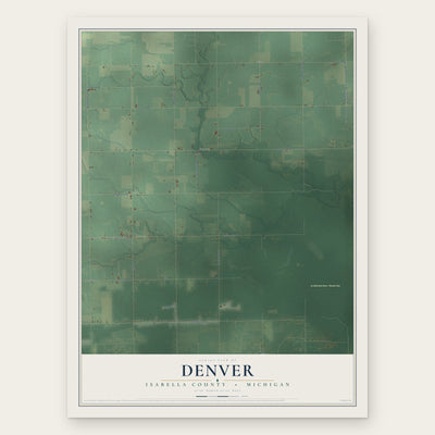 Denver, Isabella County, Michigan map print, the full design