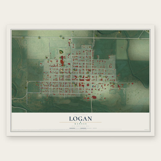 Logan, Kansas map print, the full design