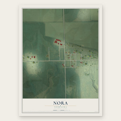 Nora, Nebraska map print, the full design