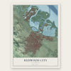 Redwood City, California map print, the full design