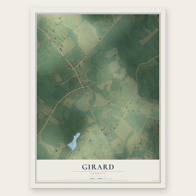 Girard, Georgia map print, the full design