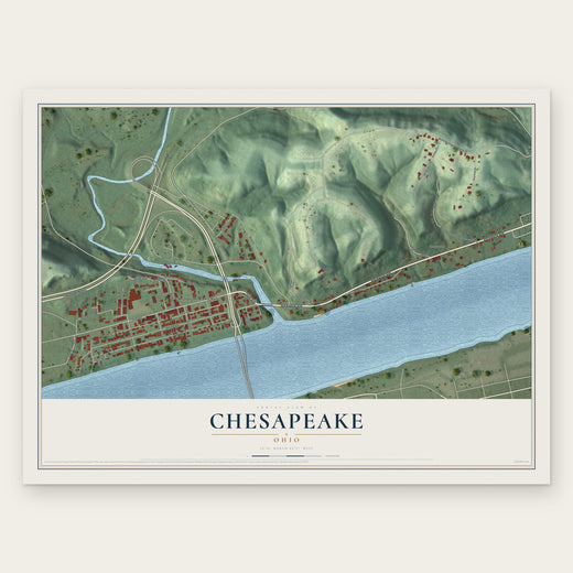 Chesapeake, Ohio map print, the full design