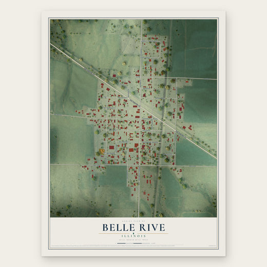 Belle Rive, Illinois map print, the full design
