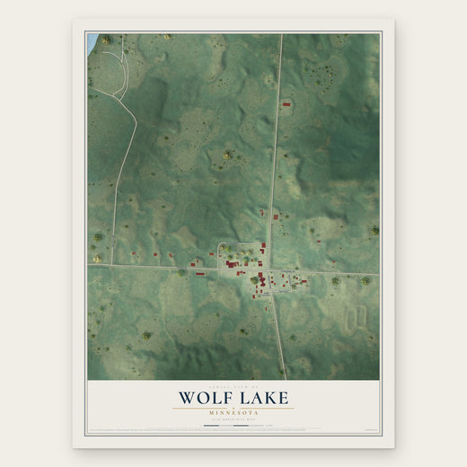 Wolf Lake, Minnesota map print, the full design