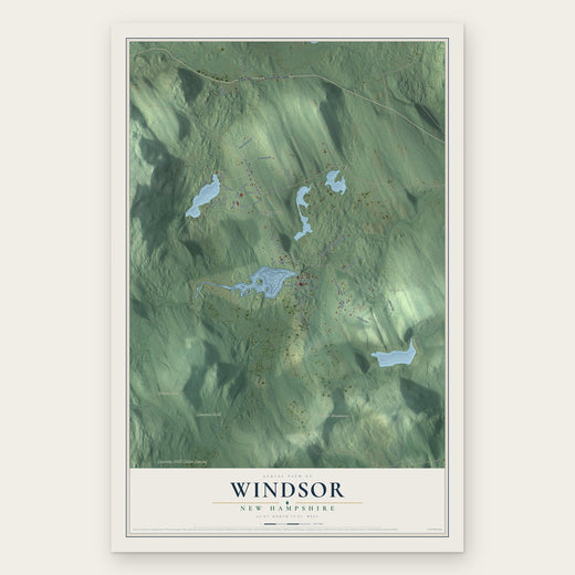 Windsor, New Hampshire map print, the full design
