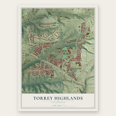 Torrey Highlands, California map print, the full design