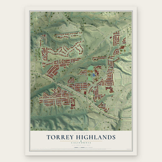 Torrey Highlands, California map print, the full design