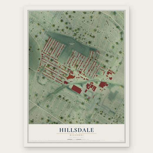 Hillsdale, Missouri map print, the full design