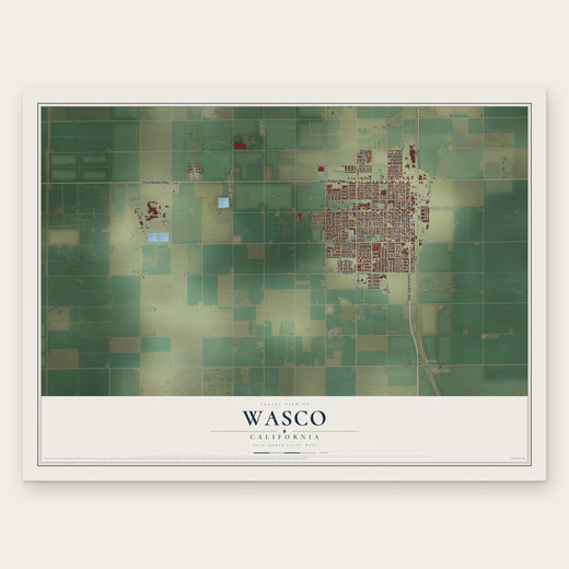 Wasco, California map print, the full design