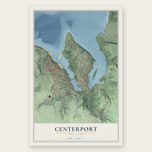 Centerport, New York map print, the full design