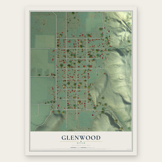 Glenwood, Utah map print, the full design