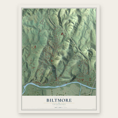 Biltmore, Tennessee map print, the full design