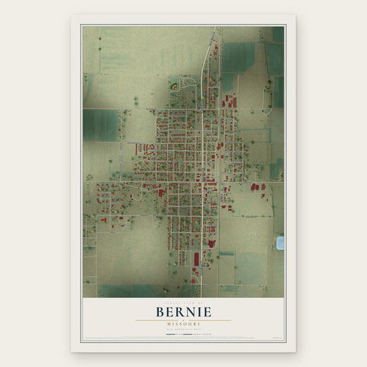 Bernie, Missouri map print, the full design