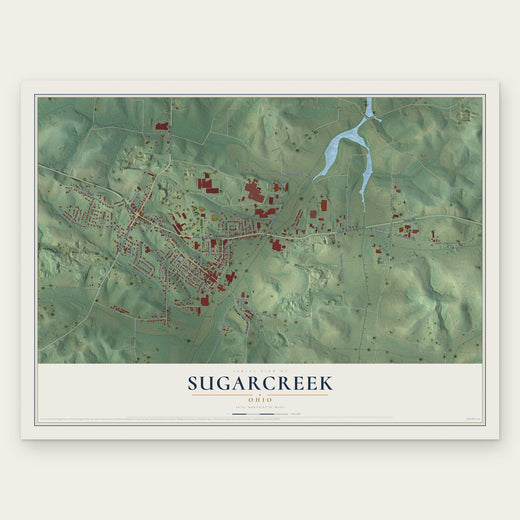 Sugarcreek, Ohio map print, the full design