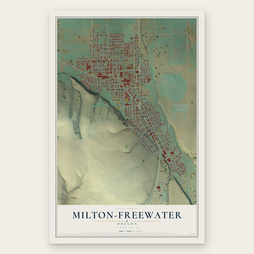 Milton-Freewater, Oregon map print, the full design