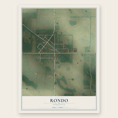 Rondo, Arkansas map print, the full design