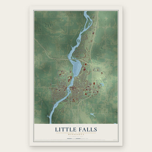 Little Falls, Minnesota map print, the full design