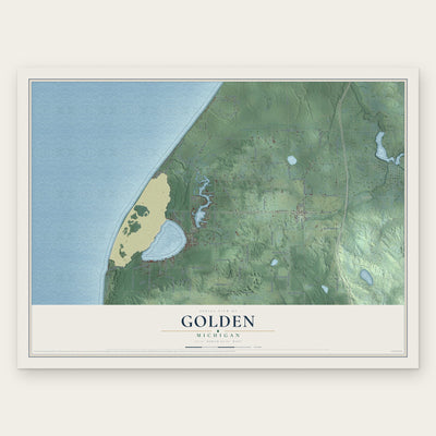 Golden, Michigan map print, the full design