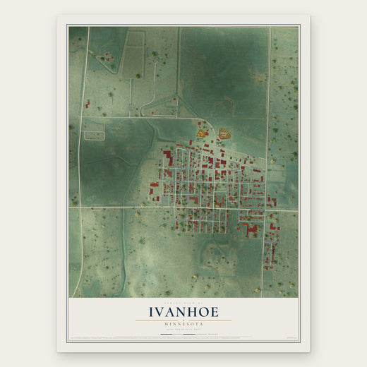 Ivanhoe, Minnesota map print, the full design