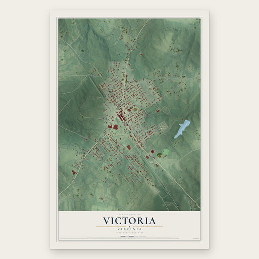 Victoria, Virginia map print, the full design